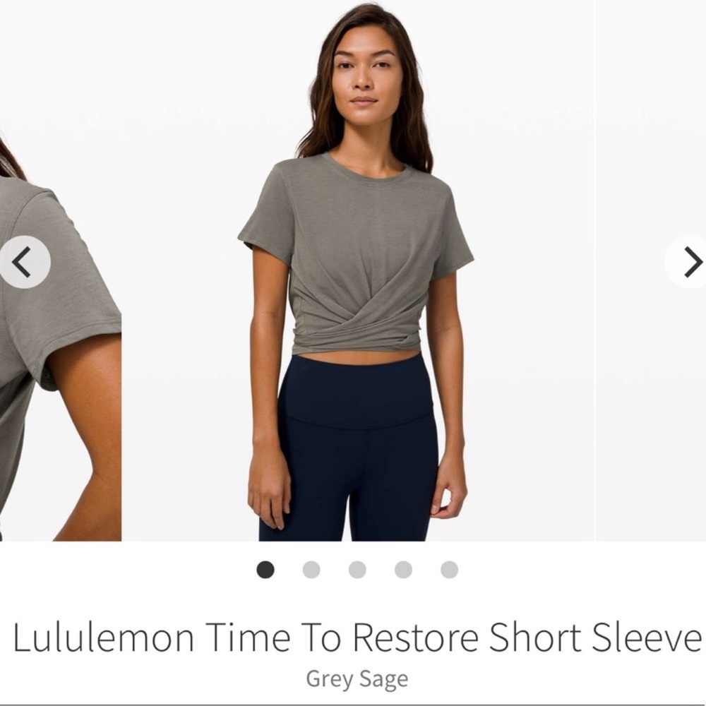 Time to restore wrapped crop top Lululemon sage green
